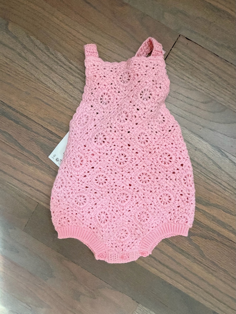 H&M Pink Crochet Knit Baby One-Piece Bodysuit